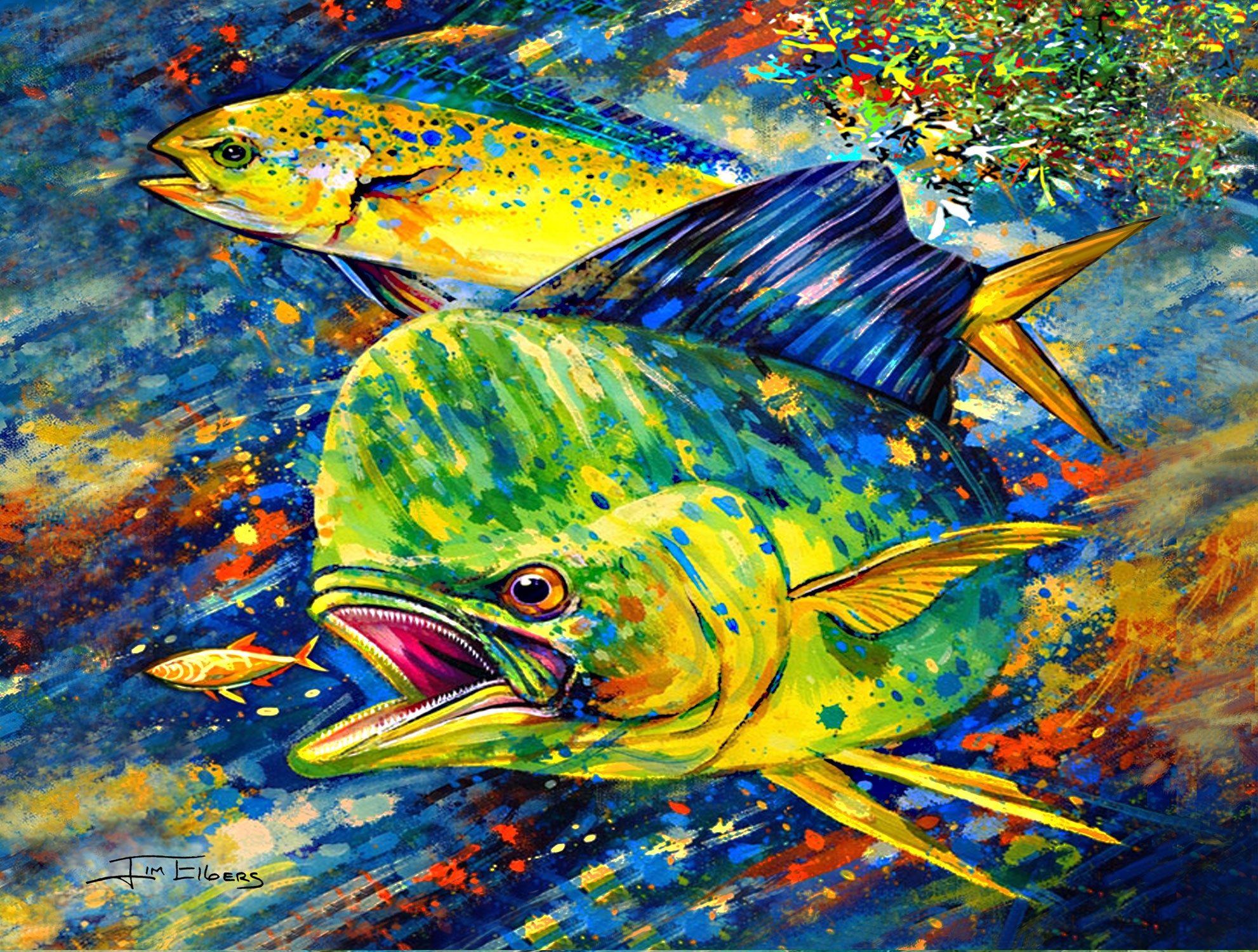 Slam collections Mahi Frenzy Giclee 16X20