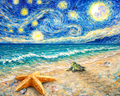 Slam Collections Starry-Starfish Giclee Print 16x20