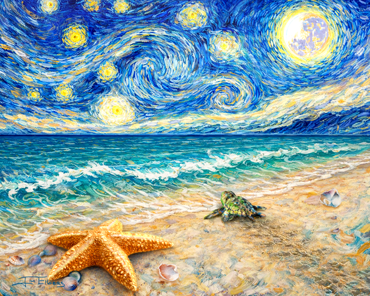 Slam Collections Starry-Starfish Giclee Print 16x20